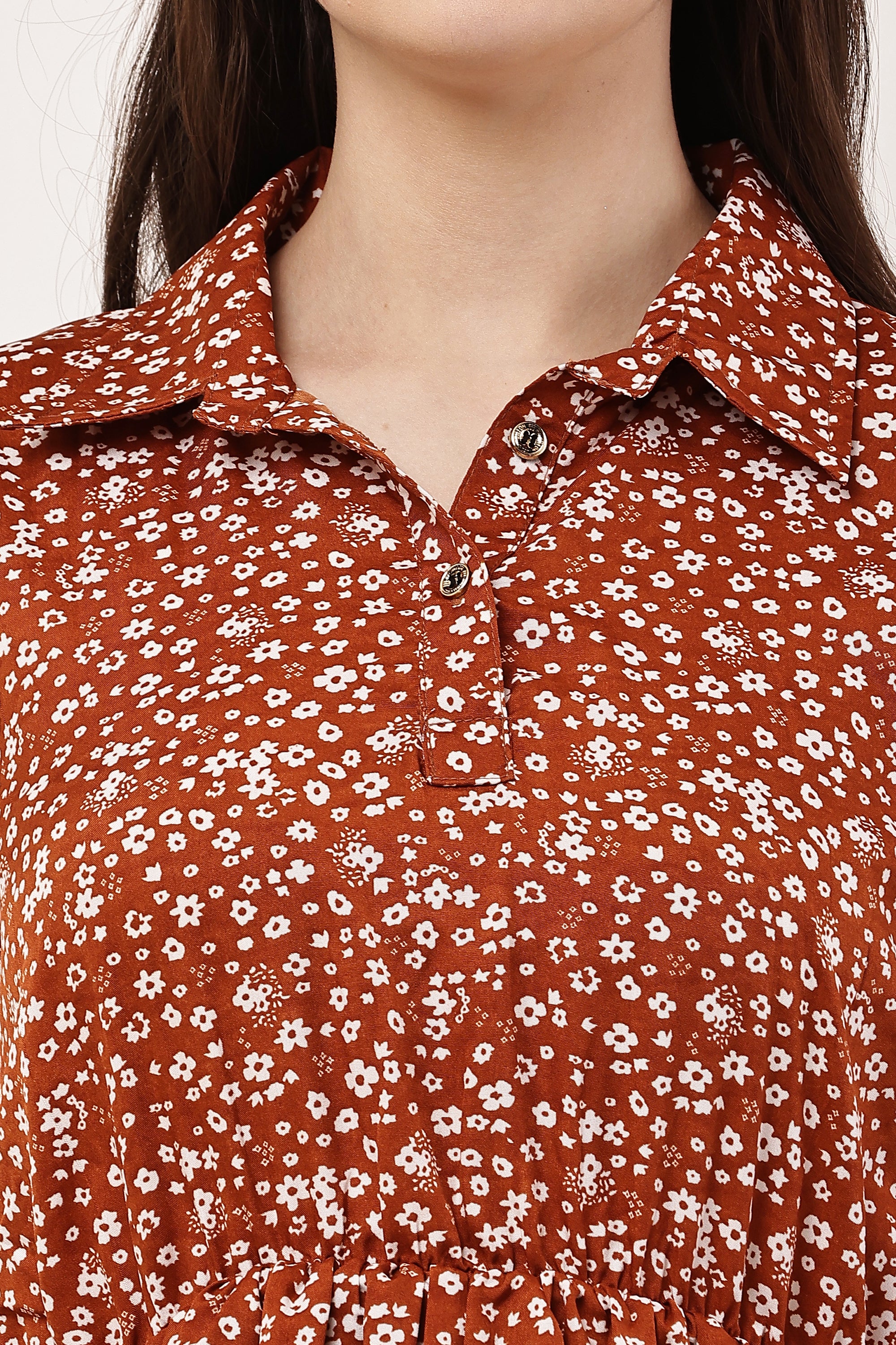 Stylish Brown Floral Co-Ord Set for Women