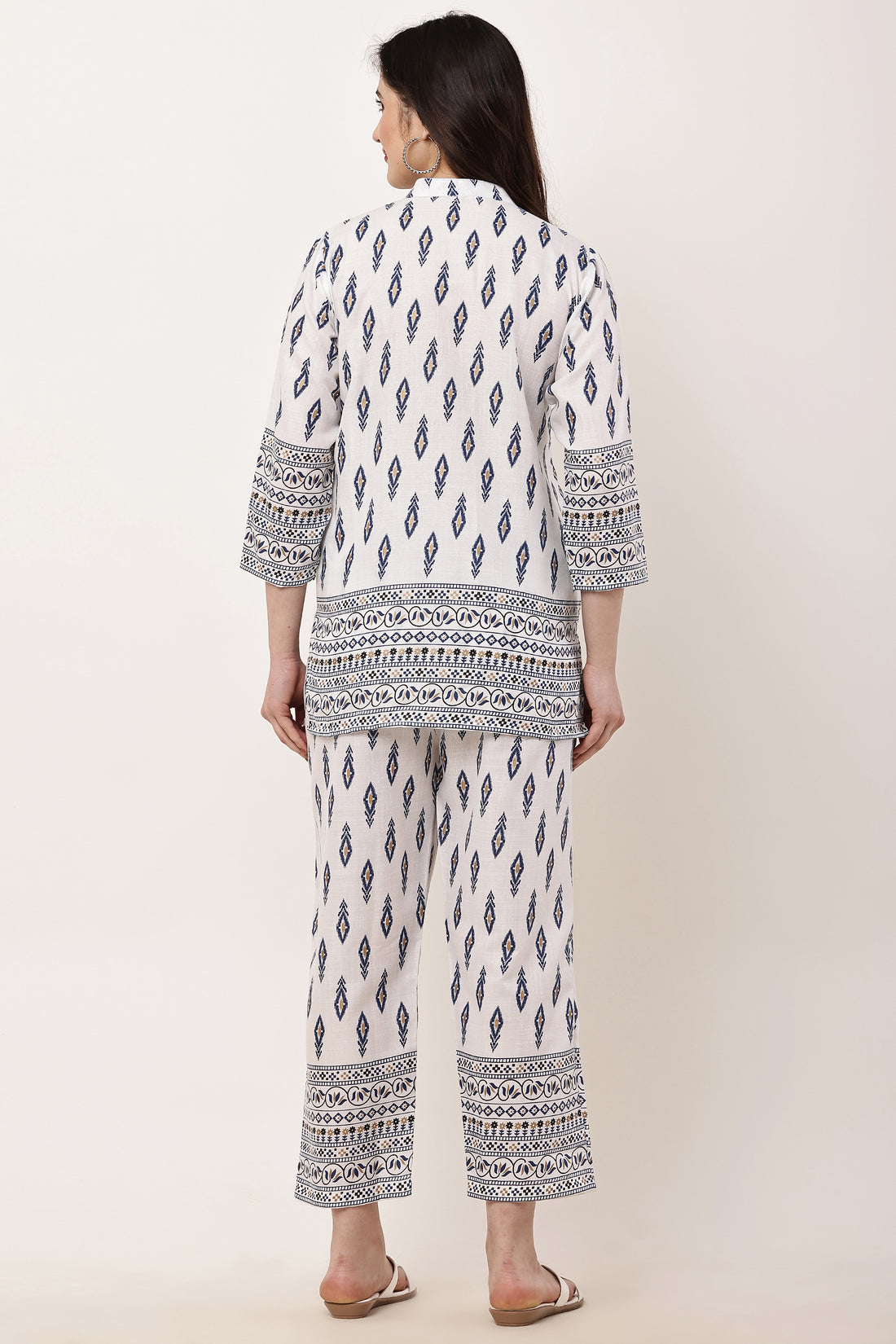 Elegant Indigo Ethnic Printed Women’s Co-Ord Set