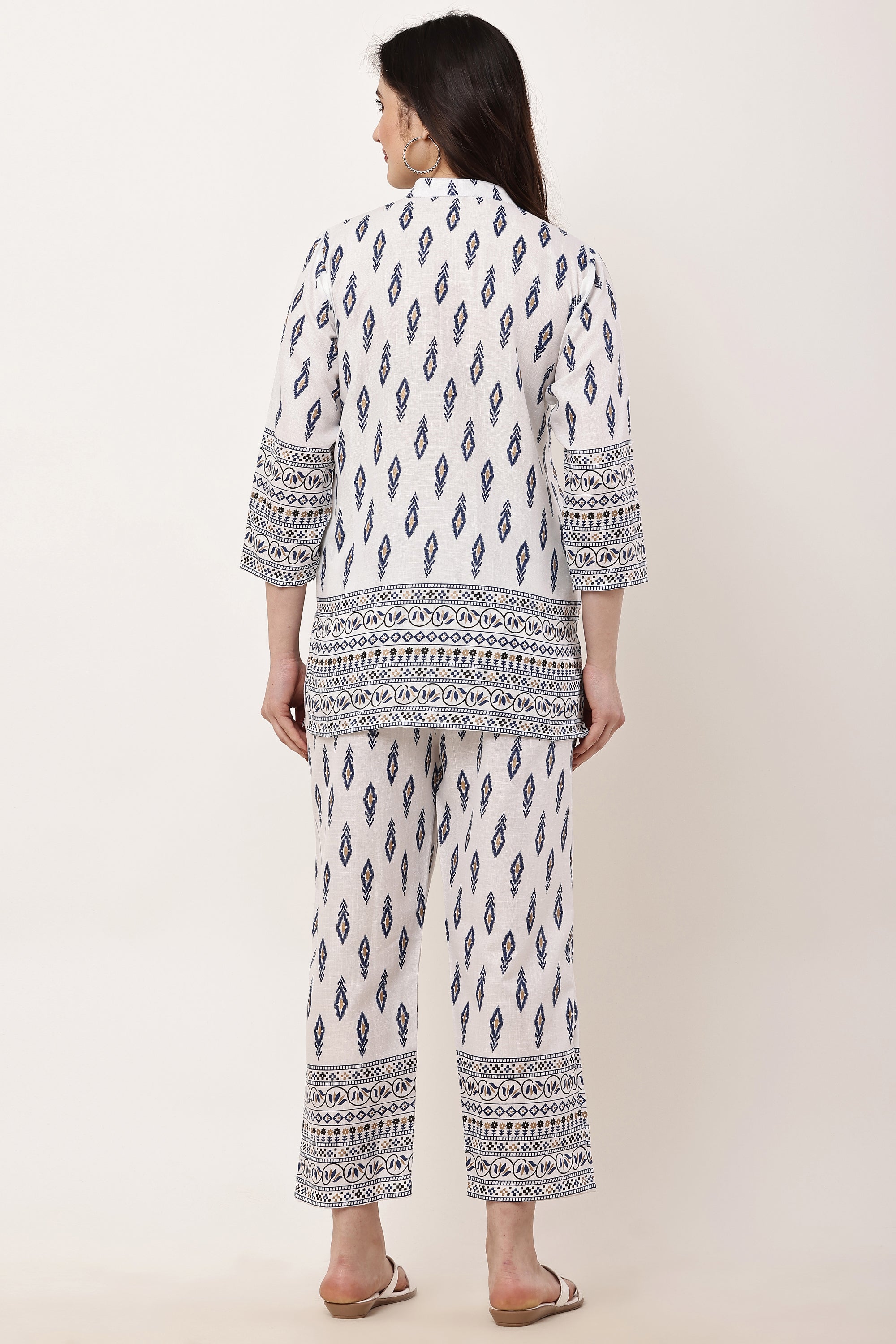 Elegant Indigo Ethnic Printed Women’s Co-Ord Set