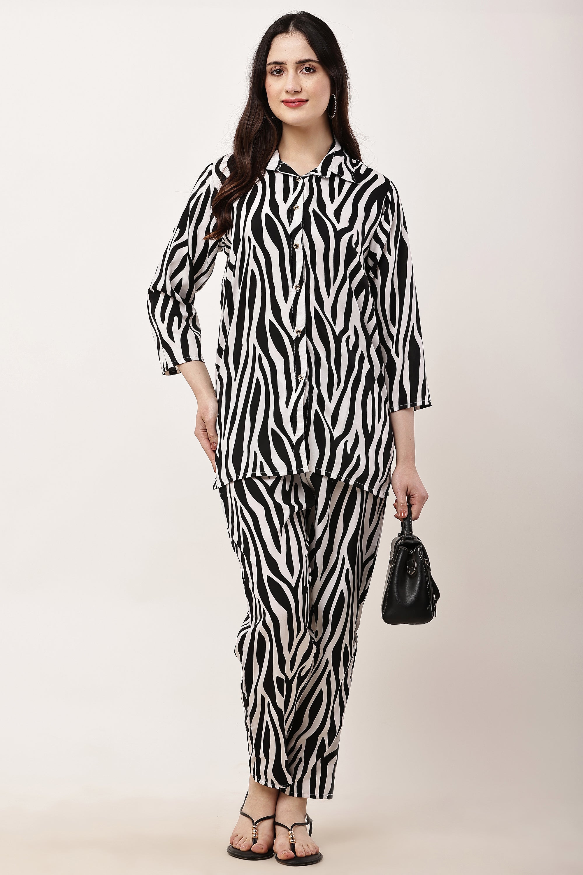 Women Zebra Print Co-Ord Set